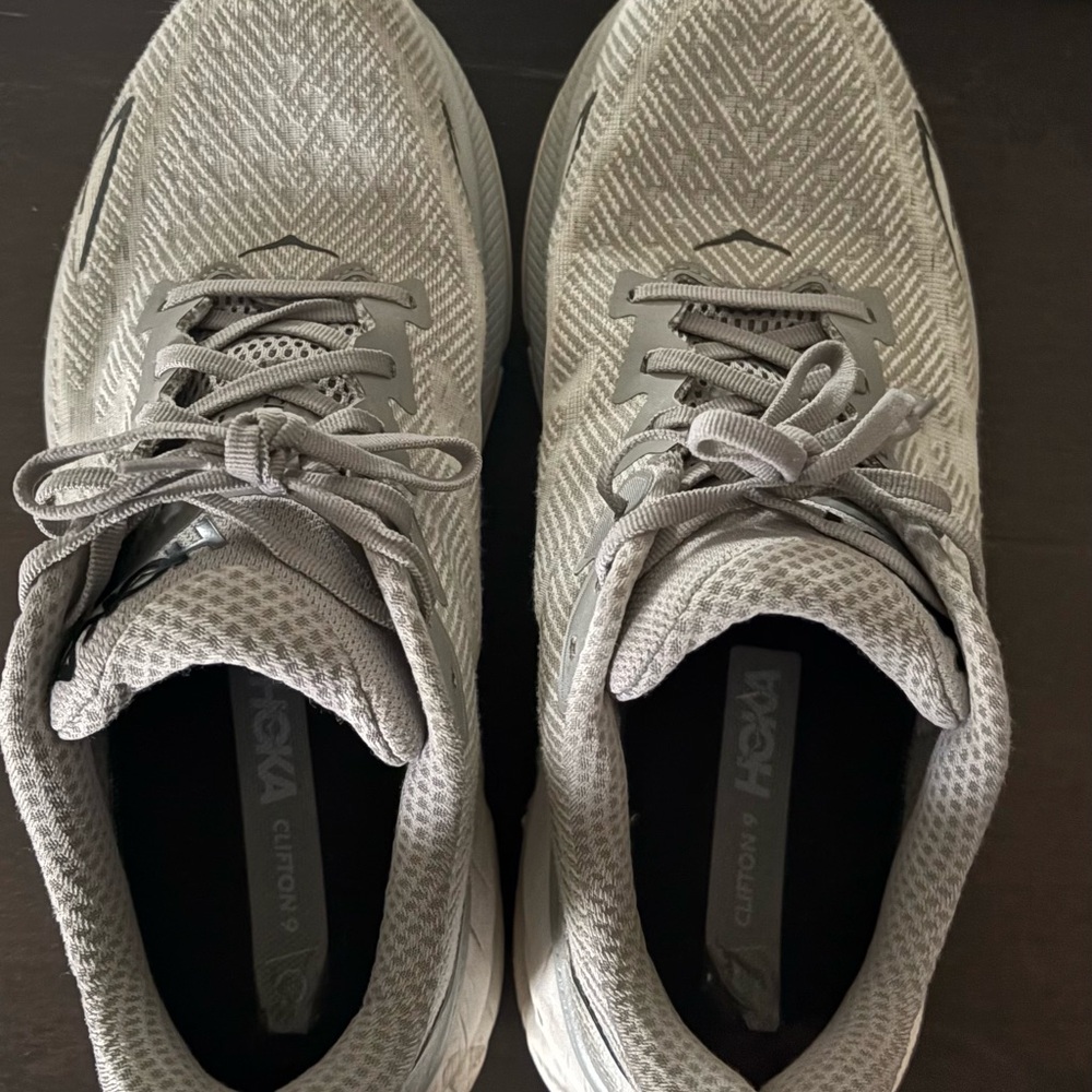 Hoka Light Gray Running Shoes